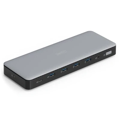 Immagine di DIGITUS USB C Docking Station 13 Porte 3X HDMI, 2X Displayport UltraHD 4k/60Hz 1x A 3.2 Gen2, Gen1 2.5G RJ45 3.5mm Audio Grigio