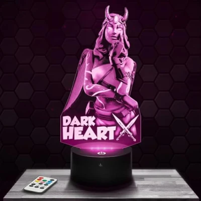 Immagine di Lampada da comodino, Luce notturna tattile videogioco DarkHeart illusione 3D LED, idea regalo di Natale per ragazzi e ragazze notte bambini o adulti