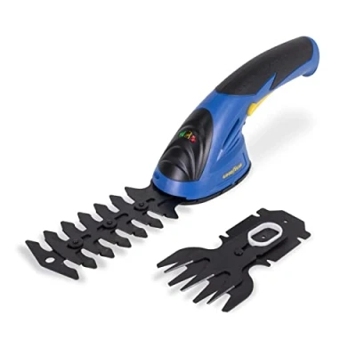 Immagine di Goodyear Forbici tagliaerba batteria al litio 1,5 Ah 3,6 V. Cesoie elettriche 2 in 1 1,100 giri/min. Lama di taglio per cespugli. erba