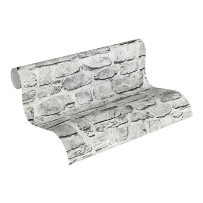Immagine di A.S. Création Carta da parati Mattoni Elements tessuto non 10.05 m x 0.53 Grigio Beige Prodotto in Germania 363701 36370 1