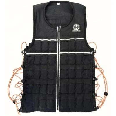 Immagine di HYPERWEAR Hyper Vest Elite Gilet ponderato (XL 4,5 kg) in tessuto Cordura elasticizzato regolabile con cerniera acciaio sottile pesi per corsa, resistenza, camminata