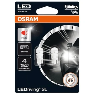 Immagine di OSRAM LEDriving SL, ≜ W5W, Red, Double Blister (2 lamps), LED Retrofit, offroad use only