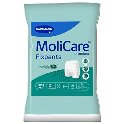 Immagine di MoliCare Premium Fixpants: pantaloni fissatori lavabili per incontinenza, adatti Form e Form, XL, confezione da 5 pezzi