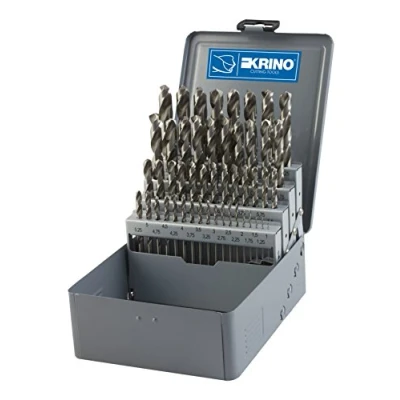 Immagine di Krino 01360412 HSS G &quot;Basic&quot; Set Punte Rettificate Per Acciao e Metalli, Finitura Lucida 49 Pezzi