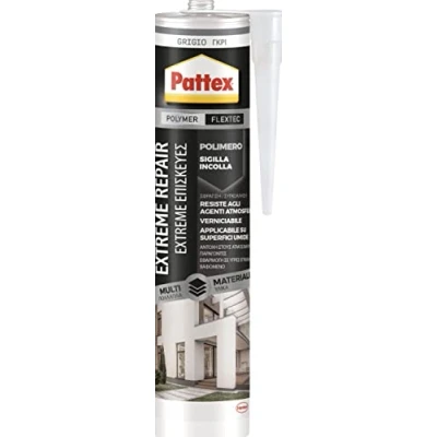Immagine di Pattex Extreme Repair, Sigillante Elastico, Sigilla e Incolla per interni ed esterni, Multimateriale ad Elevate Prestazioni, polimerico Grigio, Cartuccia da 280ml