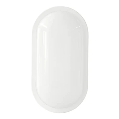 Immagine di SINCELIGHT Applique a LED per montaggio parete o soffitto, forma ovale con diffusore opale, IP65 impermeabile uso umido esterno, 15W, Bianco Fresco 6000K, IK08, Classe II