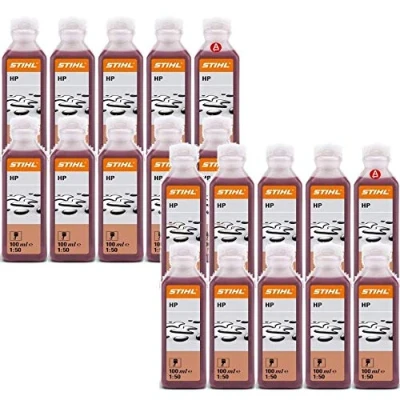 Immagine di Stihl 0781 319 8401 Olio per motori a 2 tempi, 1 scatola da 20 flaconi, 100 ml cadauno
