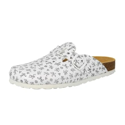 Immagine di LicoBioline Clog Print Pantofole a stivaletto con imbottitura calda Donna, Bianco (blanc (weiss/grau)), 36
