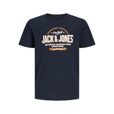 Immagine di Jack &amp; Jones Junior Jjelogo Oneck Tshirt con stampa per bambini, Taglia: 152, Navy blazer