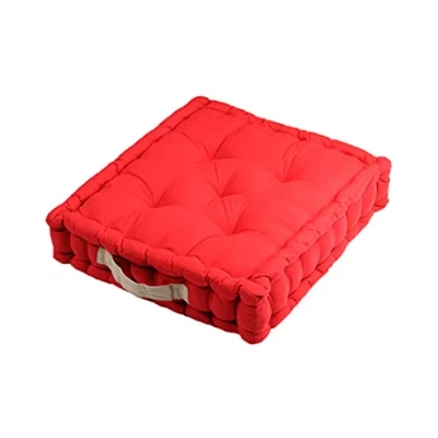 Immagine di Stof Cuscino da pavimento Dimensione 45 x 50 cm 100% cotone Colore rosso Modello Duo Spessore ideale Confortevole ed elegante Piacevole al tatto