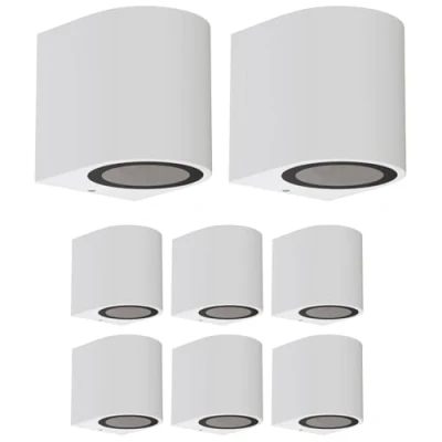 Immagine di ledscom.de 8 pz. applique ALSE per esterni, IP54, downlight, bianco opaco, rotondo, 1x GU10 max. 35W