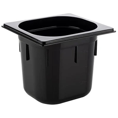 Immagine di APS 82078 GN 1/6 Contenitore Gastronorm, in policarbonato, dimensioni 176 x 162 mm/altezza 150 mm/volume 2,2 litri, nero