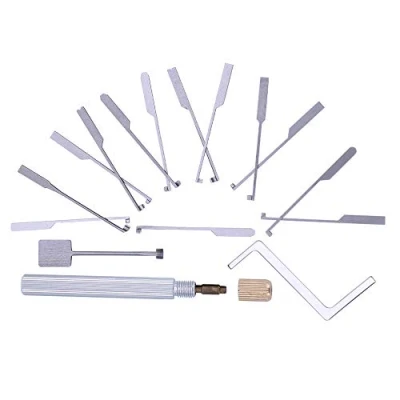 Immagine di Loboo Idea 15pcs Dimple Kaba Set di grimaldelli Lock Opener per principianti e fabbri professionisti, Attrezzi del fabbro Open Double end