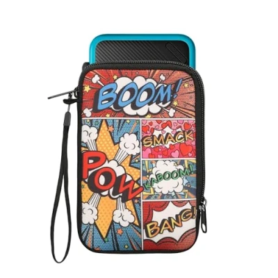 Immagine di kwmobile Custodia Protettiva Compatibile con Nintendo 3DS XL Astuccio Chiusura Zip in Neoprene Pop Art Multicolore