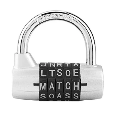 Immagine di wosume Lucchetto a codice, Codice 5 cifre in lega di zinco combinazione Valigia da viaggio Armadietto palestra con password sicurezza(Argento)