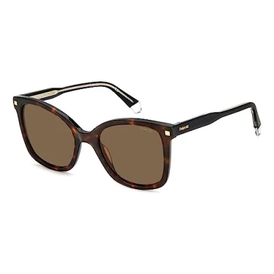 Immagine di Polaroid Donna PLD 4151/S/X 086/SP Occhiali da sole Acetato Havana Marrone Squadrata Polarizzata