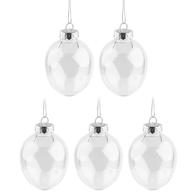 Immagine di Ideen mit Herz uova da riempire, di Pasqua trasparenti appendere, acriliche, incluse 5 ganci, Ø 6,5 cm x 9,8 altezza, pezzi