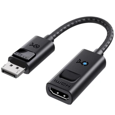Immagine di Cable Matters adattatore 8K DisplayPort 1.4 a HDMI con 4K 120Hz o 60Hz, Cavo unidirezionale da Display Port in nero, supporto di RTX 3080/3090, RX 6800/6900 e altro