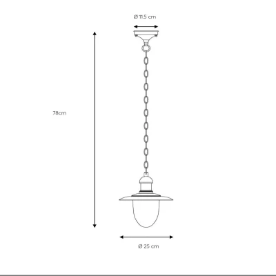 Immagine di Lucide Lampada a sospensione da esterni Aruba, ruggine
