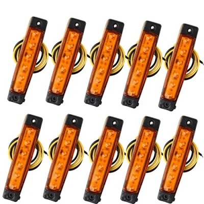 Immagine di Futheda 10PCS 6SMD LED Ambra Arancione 12 V indicatori Laterali luci Anteriori Posteriori di Luce Posizione per Camion Caravan Camper Barca Trattore Bus