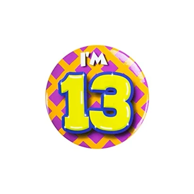 Immagine di PD Party 6014713 Compleanno Distintivo/Spillo Badge Celebrazione Festa I&#039;m 13, Multicolore, 5.5cm Lunghezza x Larghezza 0.5cm Altezza