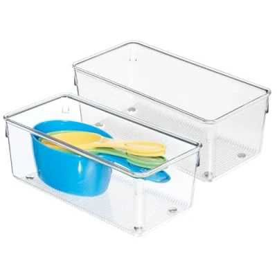 Immagine di iDesign Linus Organizzatore Cassetto Cucina, Plastica, Trasparente, 10.16x20.32x7.62 cm
