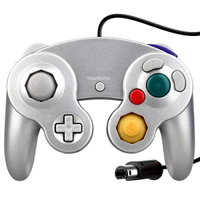 Immagine di OSTENT Cablato Shock Controller classico Gamepad Telecomando da Gioco Joypad Compatibile per di console Nintendo GameCube NGC Wii videogiochi Colore Argento