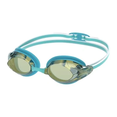 Immagine di Speedo Vanquisher 3.0 Mirrored Occhialini per Donna, Bachelor Button, Celeste, Gold Mirror, One Size