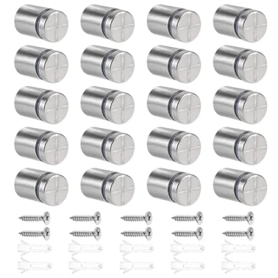 Immagine di Distanziali per Targhe, Dreamtop 20 Pezzi 19 x 25 mm Acciaio Inox Distanziatori Plexiglass Include Viti (20 Pezzi) Insegne Pubblicitarie,Specchi, Vetro, Visualizzazione Poster