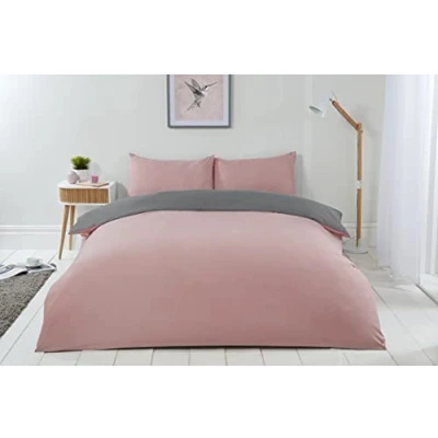 Immagine di Emma Barclay Lyla Set copripiumino reversibile, per letto matrimoniale, colore: rosa/grigio