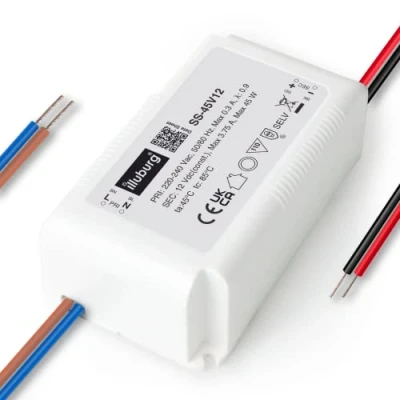 Immagine di illuburg Trasformatore LED 12V 45W Senza Sfarfallio per Strisce Lampada G4 GU5,3 Alimentatore Driver