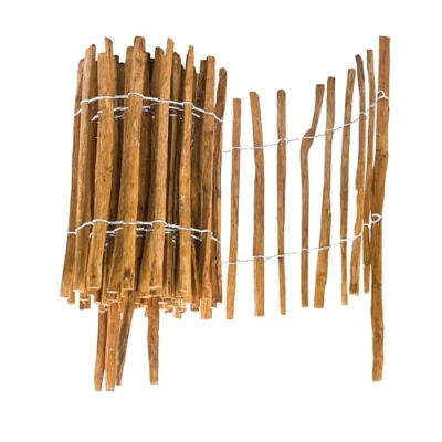 Immagine di BOGATECO Recinzione in legno di nocciola impregnato 60 cm altezza e 500 lunghezza Distanza tra i listelli 4 5 a pazzi, perfetta come bordo per