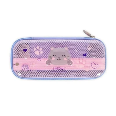 Immagine di Legami Astuccio Wonderwow, Tema Kitty, 2 Scomparti e Portapenne interno, Scomparto interno con Tessuto a Rete, Chiusura Zip, 23x11x5 cm
