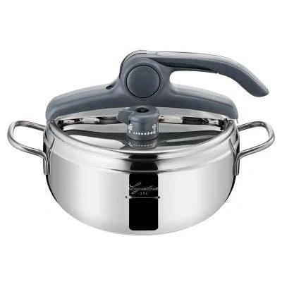 Immagine di Lagostina Irradial Control Lagoeasy&#039;UP Pentola a Pressione 3.5 L in Acciaio Inox 18/10 Ø 22 cm, Induzione e Gas, Coperchio con Apertura Facilitata, Fondo Plus Triplo Strato