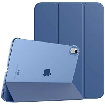 Immagine di TiMOVO Cover Custodia Compatibile con iPad 10 Generazione 10,9&quot; 2022, Retro in PC Rigido Semi Trasparente, Funzione di Auto Sveglia/Sonno, Grigio Blu