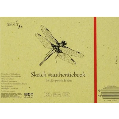 Immagine di smlt 5eb 83922 36st/C Authentic Line 245 X 176 mm blocco da disegno genaehtes authenticbook, 80 GSM Crème libro, 36 fogli in carta