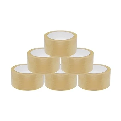 Immagine di BIGtec 6 rotoli di nastro adesivo per pacchetti, da imballaggio, cartone standard 66 m x 48 mm, trasparente, materiale imballaggio pacchi e