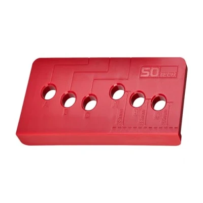 Immagine di SOTECH dima di foratura per maniglie porte da balcone SEJA II con dimensioni 85 x 40 20 mm 48 file fori distanza 16, 18 e 23
