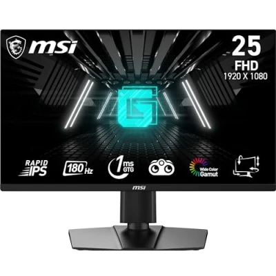 Immagine di MSI G255PF E2 Monitor Gaming 24,5&quot;, Rapid IPS, FHD (1920x1080), 180 Hz, 1ms, 99% sRGB Colour Gamut, Adaptive Sync DP 1.2a, HDMI 2.0b CEC Night Vision, Anti flickr, Riduzione Luce blu