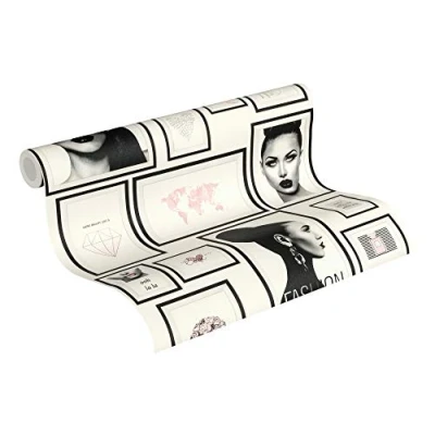 Immagine di Livingwalls 369181 Metropolitan Stories Lola Paris Carta da parati in tessuto non tessuto, 10,05 m x 0,53 m, colore: Grigio/Nero/Bianco