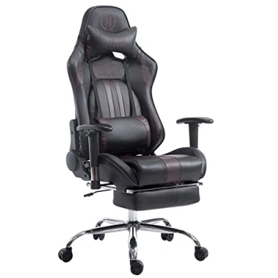 Immagine di Sedia Gaming Limit XL Racing Similpelle I Portata Max 150Kg, Colore:Nero/Marrone, Poggiapiedi:con poggiapiedi