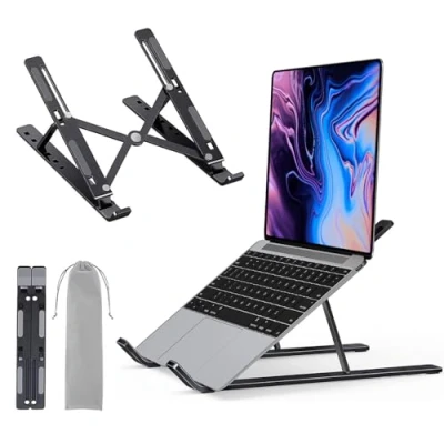 Immagine di LAC FUTURE Supporto Pc Portatile Regolabile 7 Livelli in Alluminio Laptop Scrivania Rialzo e Tablet (10 15,6&#039;&#039;)
