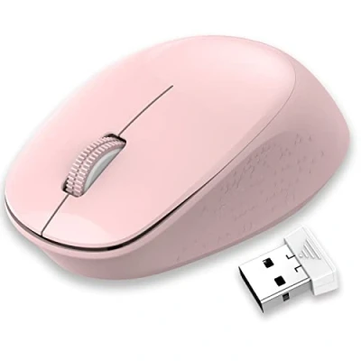 Immagine di LeadsaiL Mouse Wireless, Silenzioso Senza Fili per PC Portatile, Ergonomico 2,4 GHz USB Mouse, 1600 DPI, Compatto, Smooth Tracking Chromebook, Mac, Computer, Notebook Rosa