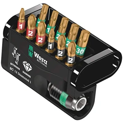 Immagine di Wera Bit Check 12 Diamond 1 05057421001 Kit inserti parti Croce Pozidriv, Phillips, TORX interno BiTorsion