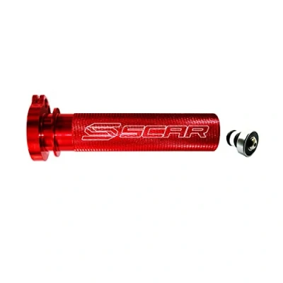 Immagine di SCAR Comando Gas in Ergal Tubo con cuscinetto Compatibile HONDA CRF CRFX 250 450 CRF250R CRF450R 02 22 Rosso