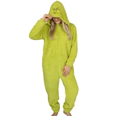 Immagine di sarcia.eu Grinch Pigiama Intero in Pile, Tutina da Donna con Cappuccio Taglia Unica