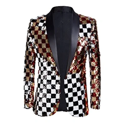 Immagine di PYJTRL Giacca da Uomo con Paillettes Lucide (Colore, M)