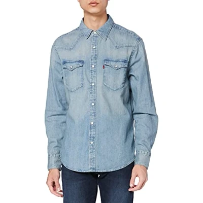 Immagine di Levi&#039;s Barstow Western Standard Camicia, Uomo, Taglia: Small, Red cast stone