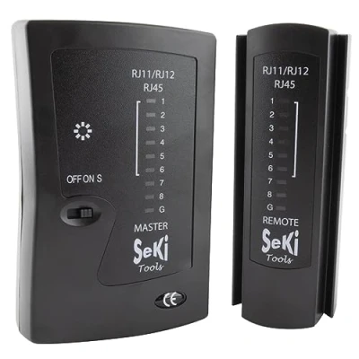 Immagine di SeKi tester di rete per RJ11 RJ12 RJ45 cavo ISDN LAN, condotto, cavi, nero testare e LAN cavi patch