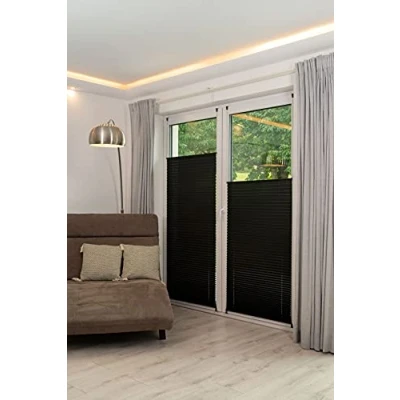 Immagine di K home Tenda Plissettata Klemmfix da 95 x 210 cm (l L), di Colore Nero